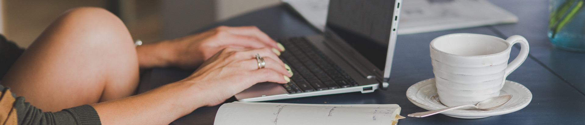 Woman using laptop